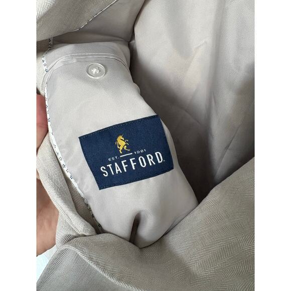 Stafford NWOT Linen Blend Suit Jacket Sport Coat 50R - Picture 2 of 8